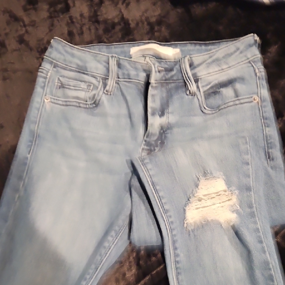 Classic Blue Distressed Women Jeans